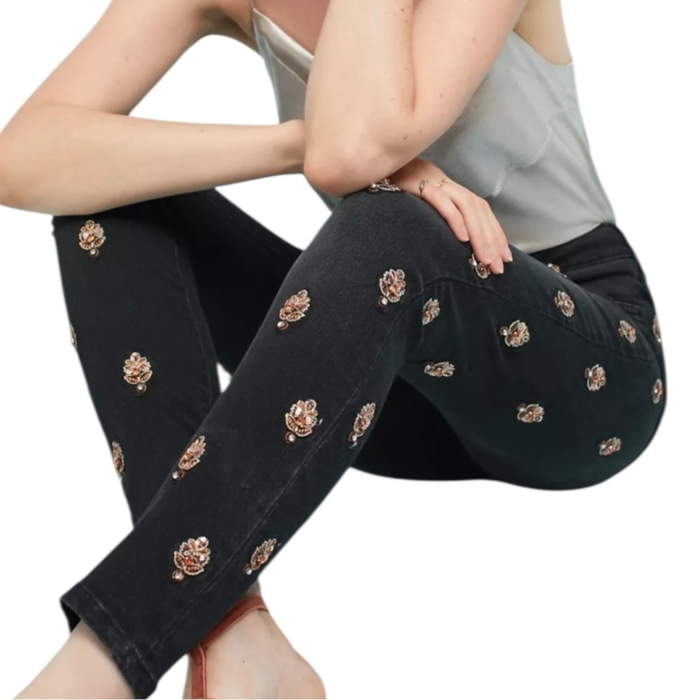 Anthropologie Pilcro & The Letterpress High Rise Jewel Embellished Jeans